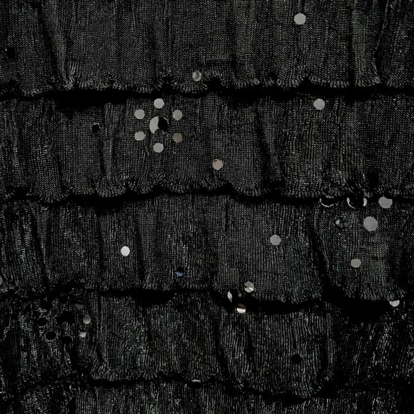 NWOT RB Collection NY Elegant Black Shimmer W/Lace Sleeveless Dress-Medium - Picture 5 of 7